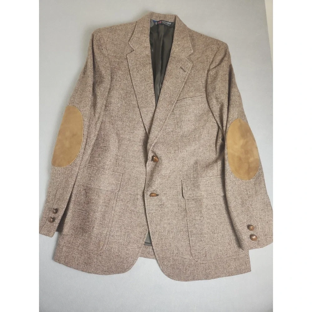 Vintage Austin Reed Wool Blazer Elbow Pads Union Made In Usa